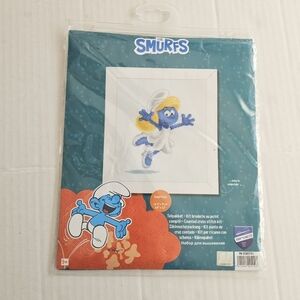 Vervaco Smurfs counted cross stitch kit Smurfette 6.8" X 7.2" New In Package